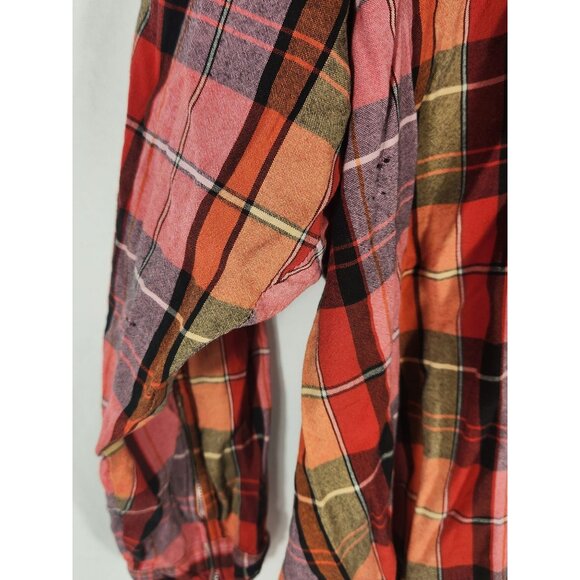 Avenue Womens Plus Top Zip Up Plaid Lived In Gorpcore Casual Comfort 26/28 - Picture 2 of 6